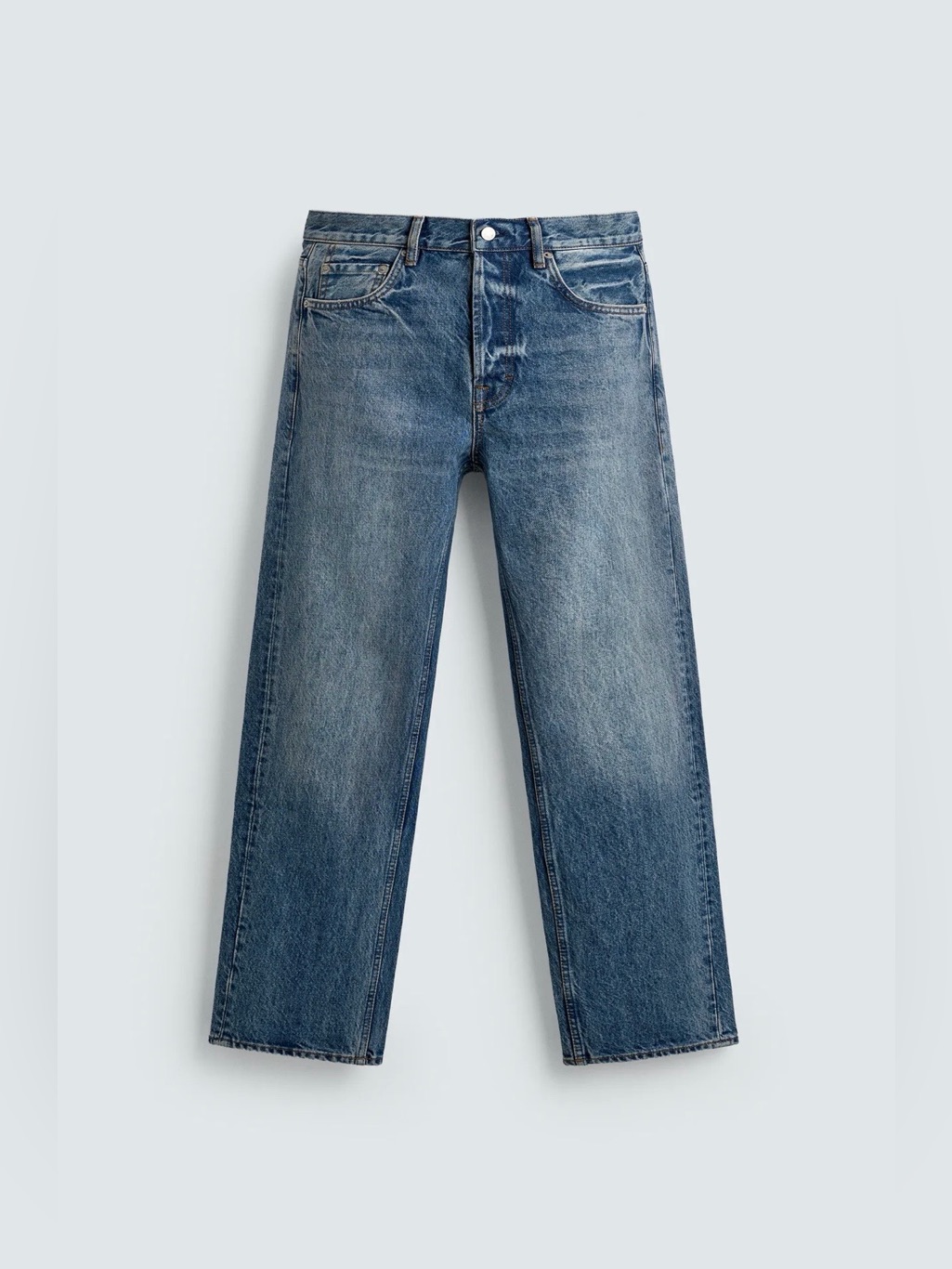 Zara - Aaron Levine X Zara - Straight Fit Jeans - Mid-Blue